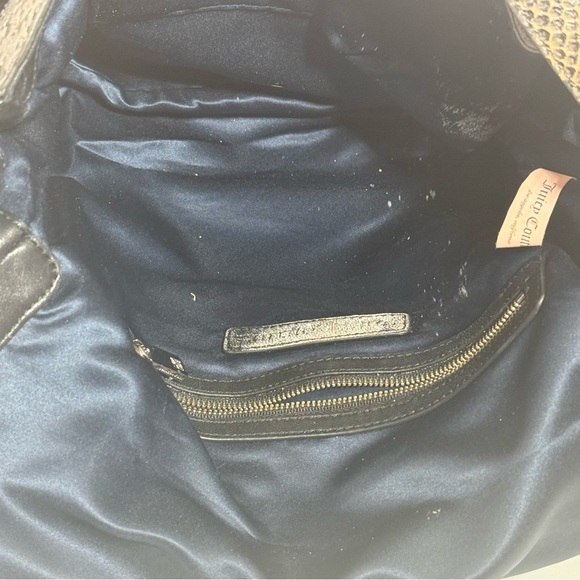 Juicy Couture 100% Goat Sheep Cow Suede Leather Snake Embossed Handbag **STAIN** - Picture 9 of 11